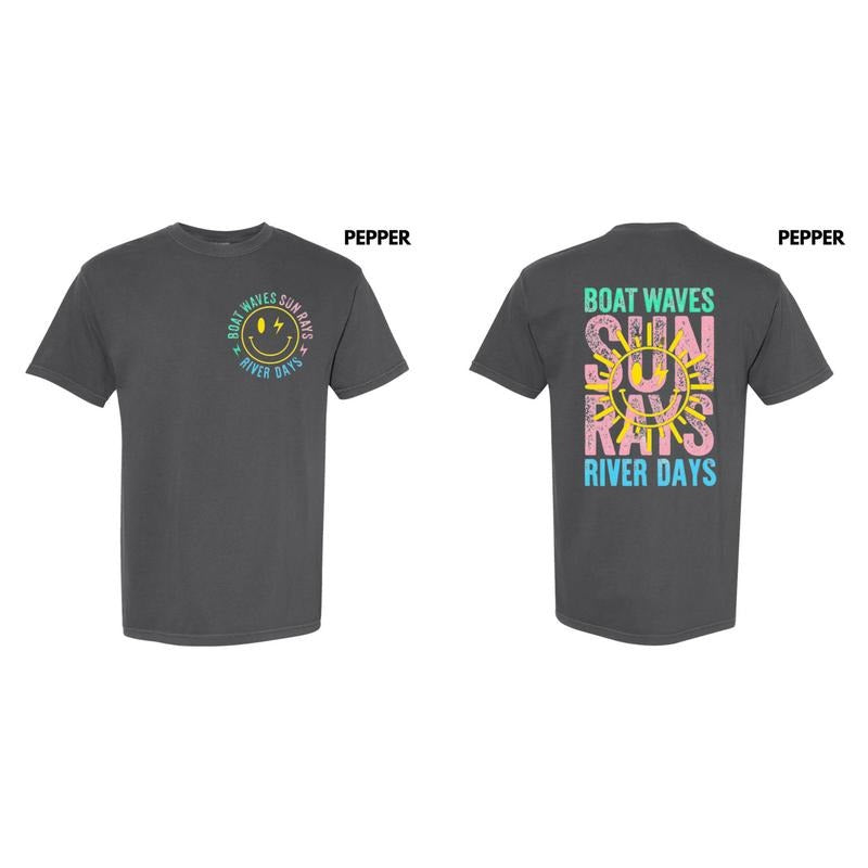 Boat Waves River Days Comfort Colors T-Shirt Hoodie Sweatshirt | PrintMintTees.com