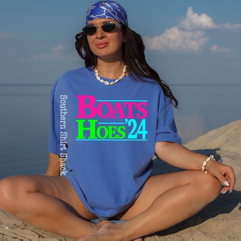 Boats n Hoes T shirt  | Flo Blue  comfort colors t shirt Hoodie Sweatshirt | PrintMintTees.com