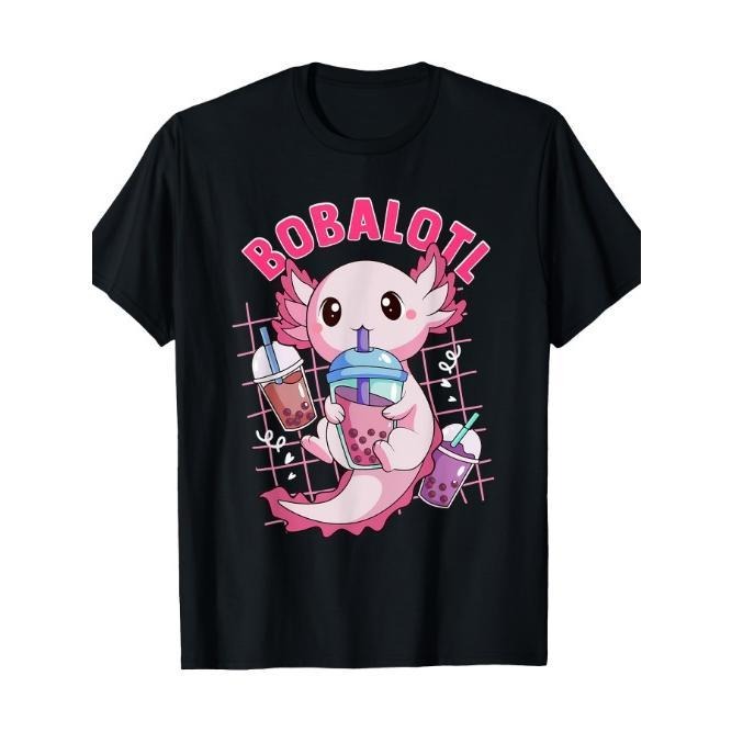 Bobalotl Kawaii Axolotl Drinking Boba Tea Pet Axolotl Lover Mens T-Shirt Made in USA Hoodie Sweatshirt | PrintMintTees.com
