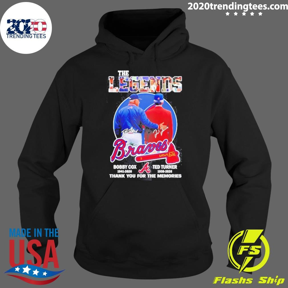 Bobby Cox And Ted Turner Atlanta Braves The Legends Thank You For The Memories Signatures Shirt