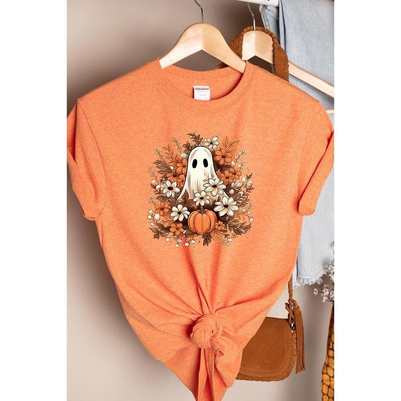 Boho Autumn Boo Short Sleeve Relaxed Fit T-Shirt Hoodie Sweatshirt | PrintMintTees.com