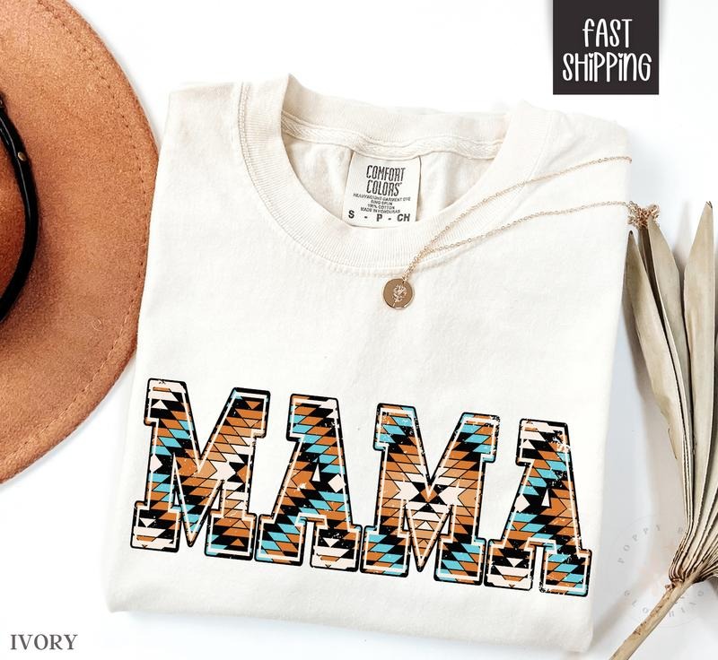 Boho Mama Shirt Comfort Colors Mom Aztec Mama Shirt Cute Mom Shirt Mama T-Shirts, Hoodie, Sweatshirt