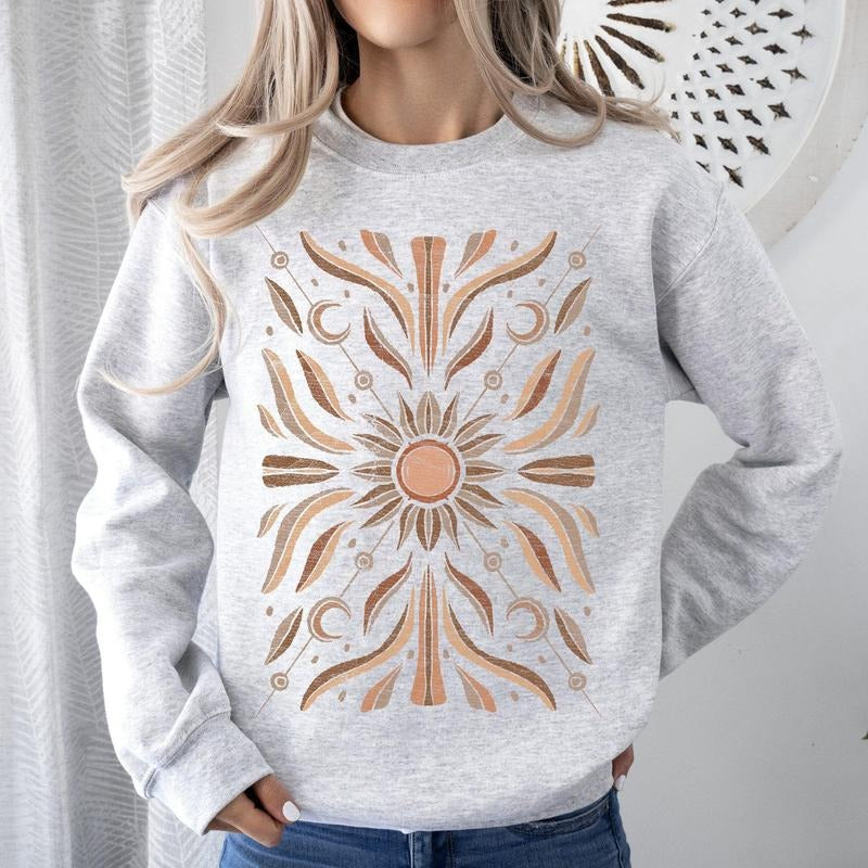 Boho Radiant Sun Sweatshirt T-Shirts, Hoodie | PrintMintTees.com
