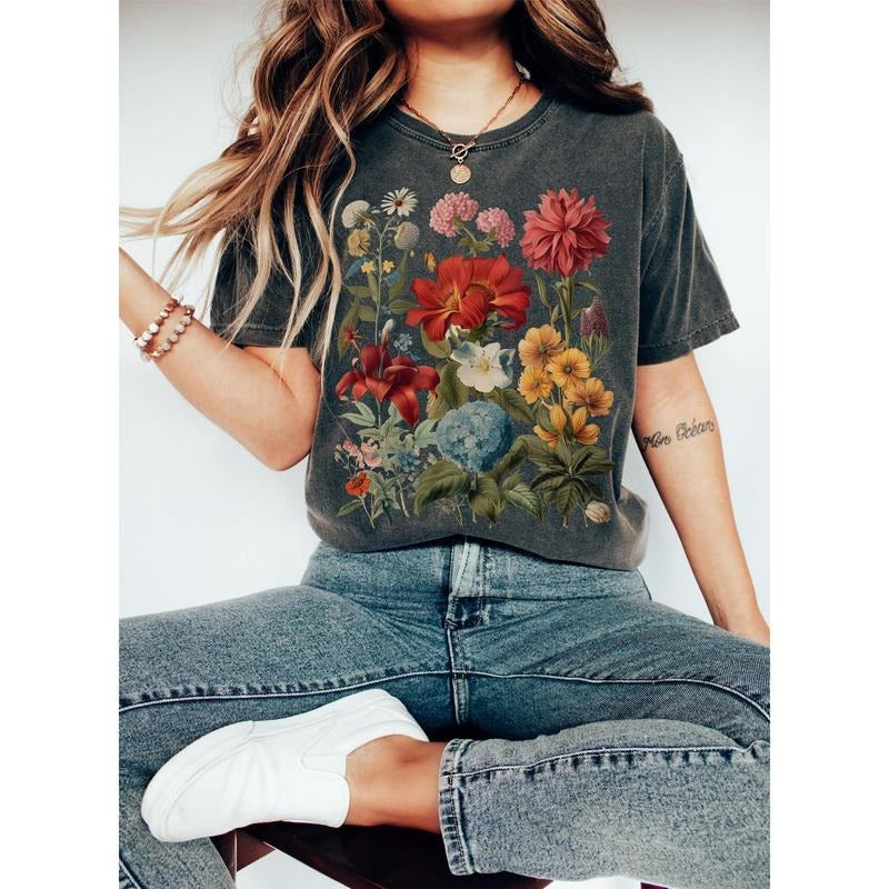 Boho Wildflowers Cottagecore Shirt, Gift For Her, Comfort Colors Shirt , Whimsigoth Shirts , Gift For Women Hoodie Sweatshirt