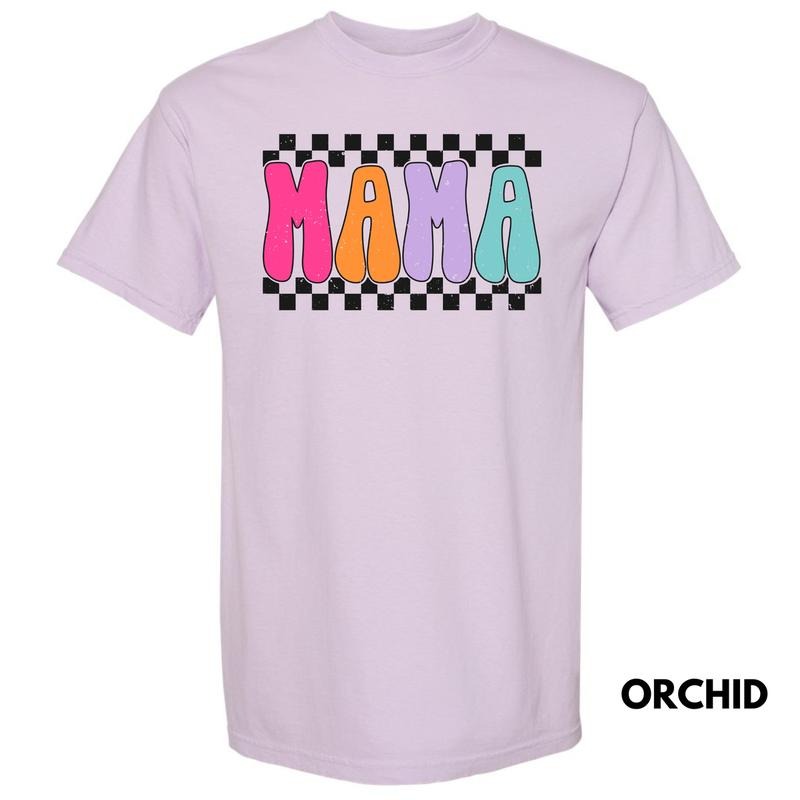 Bold MAMA Checkered Comfort Colors T-Shirt 'NLB' Hoodie Sweatshirt | PrintMintTees.com
