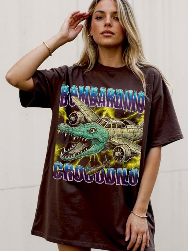 Bombardino Crocodilo Funny Brain Rot T-shirt, Bootleg Rap Tee, Meme Shirt, Weird Clothes, Italian Brainrot Meme,...