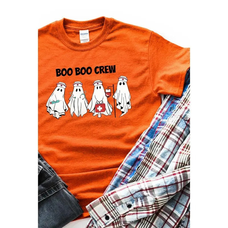 Boo Boo Crew Nurse Short Sleeve Relaxed Fit T-Shirt style 02 Hoodie Sweatshirt | PrintMintTees.com