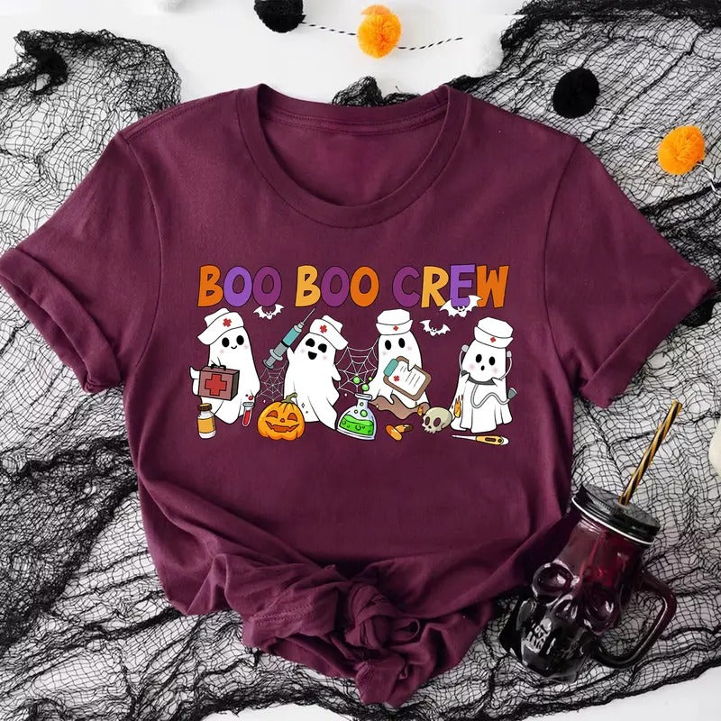 Boo Boo Crew Nurse T-shirt, Halloween Nurse Shirt, Ghost Tee, Halloween Party T shirt Hoodie, Sweatshirt | PrintMintTees.com