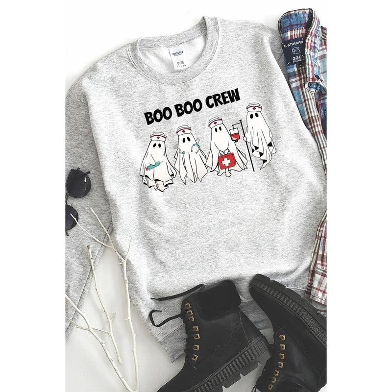 Boo Boo Crew Nurse Unisex NuBlend Crew Sweatshirt Shirt Hoodie | PrintMintTees.com