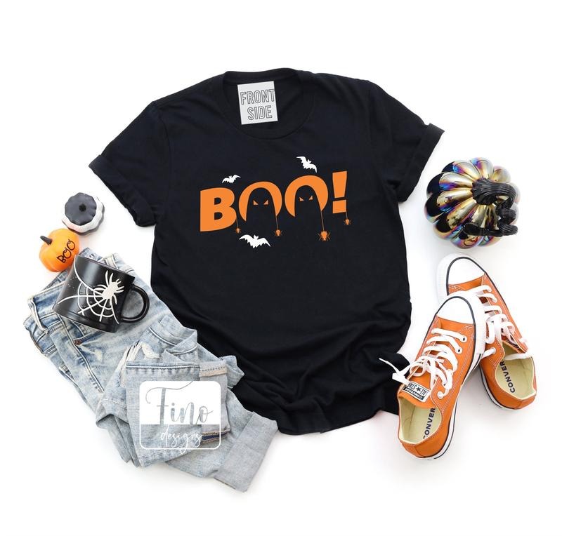 Boo Halloween T-shirt Funny Boo Halloween Shirt Funny Halloween T-shirt Halloween T-shirt Halloween Party Shirt TK43GN...