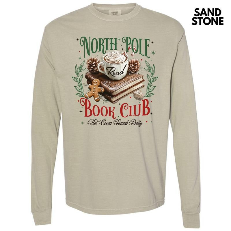 Book Club Christmas Long Sleeve Comfort Colors T-Shirt 'NLB' Hoodie Sweatshirt | PrintMintTees.com