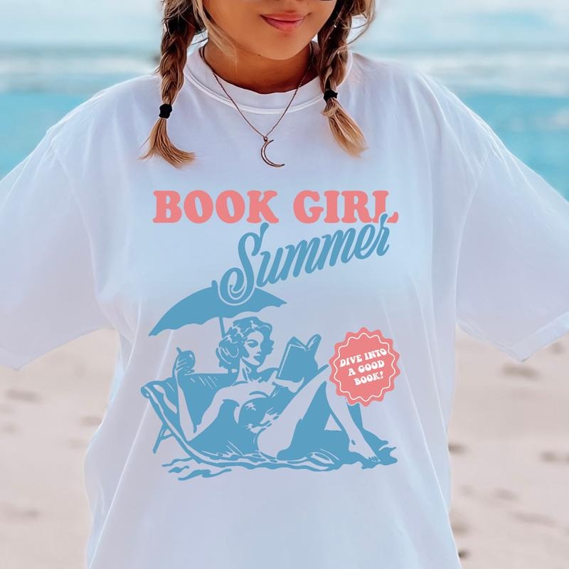 Book Girl Summer Shirt, Book Reading T-shirt, Summer Book T-shirt, Book Lover Shirt, Book Addict Shirt, Funny Reader...