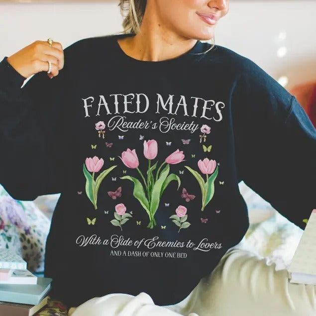 Bookish Romance Reader Sweatshirt, Bookworm Who Loves Romantasy Romance Tropes, Enemies to Lovers Only One Bed,...