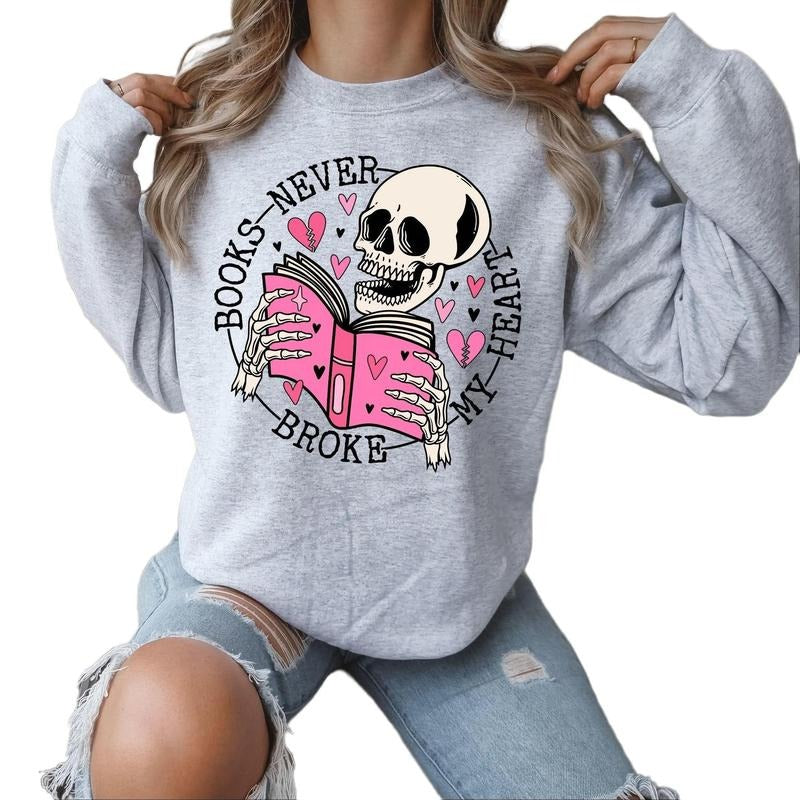 Books Never Broke my Heart Crewneck Sweatshirt Shirt Hoodie | PrintMintTees.com
