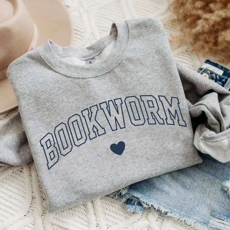 Bookworm Sweatshirt, Vintage Bookworm Sweater, Bookish Sweatshirt, Book Club Sweatshirt, Book sweatshirt, Book Club Gift,...