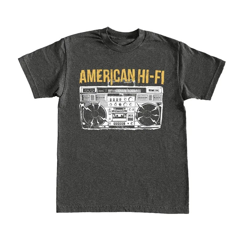 Boombox Heather Grey T-Shirt - Graphic Tee Men's Top Hoodie Sweatshirt | PrintMintTees.com