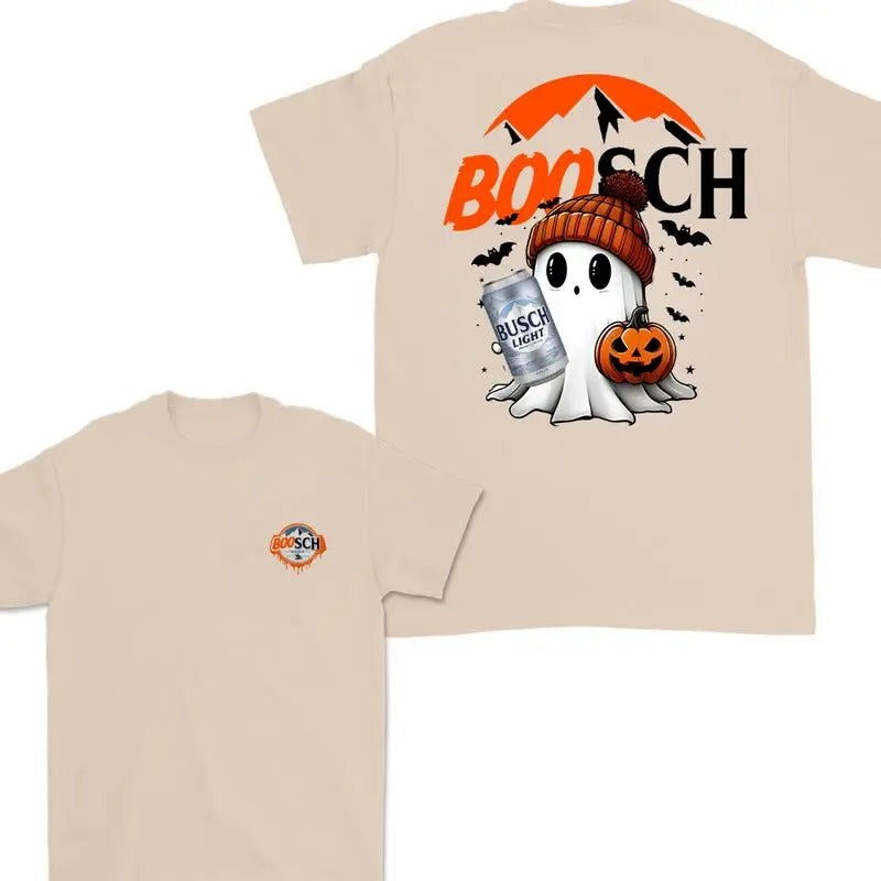 Boosch Light Cute Boo Ghost Halloween 2 Sided Spooky Shirt Cute Pumpkin Shirt Buscchh Light Halloween Shirt Halloween Cute Ghost Shirt T-Shirts, Hoodie, Sweatshirt