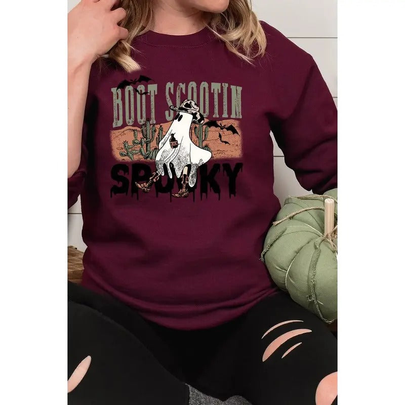 Boot Scootin Spooky Heavy-weight Crew Sweatshirt Shirt Hoodie | PrintMintTees.com