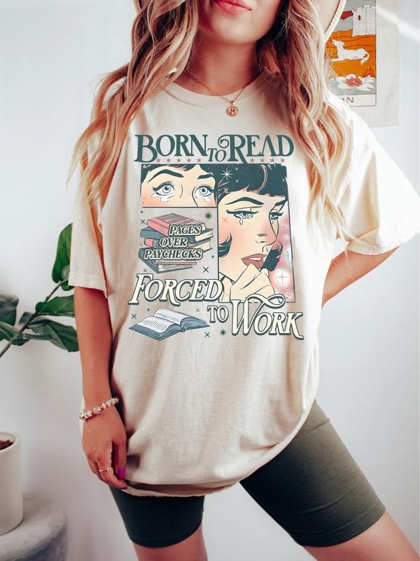 Born To Read Bookish Shirt, Funny Reader Book Addict Shirt, Bookish Bookworm Sweatshirt, Book Lover, Spicy Books, Dark...
