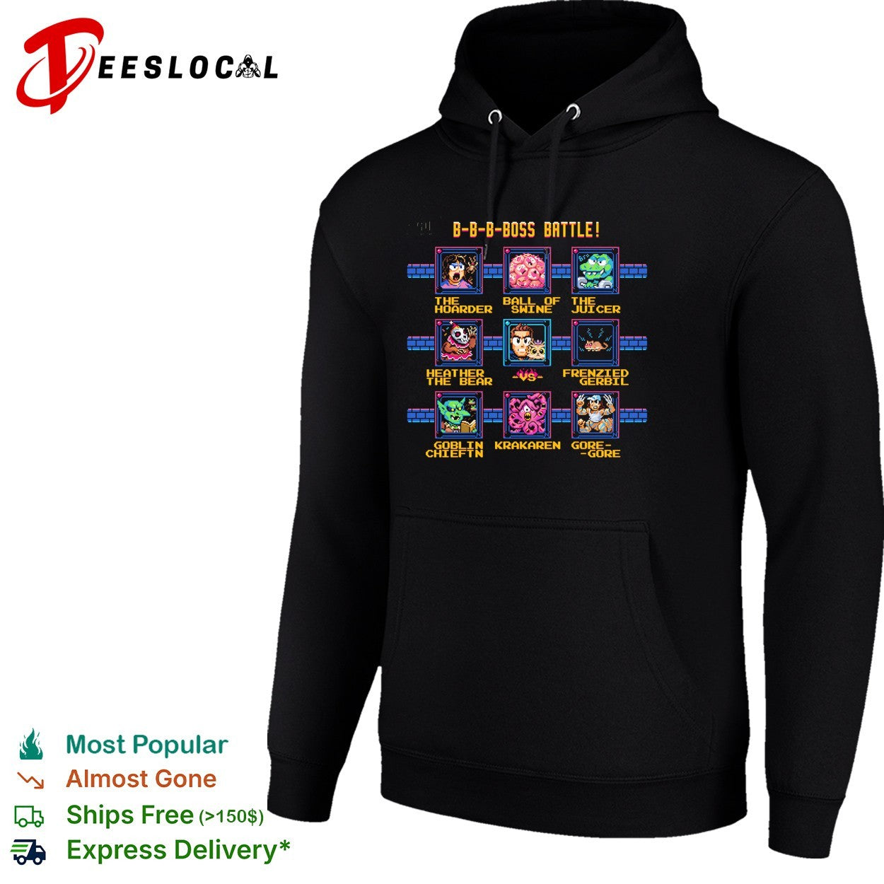 Boss battle pixel game parody shirt