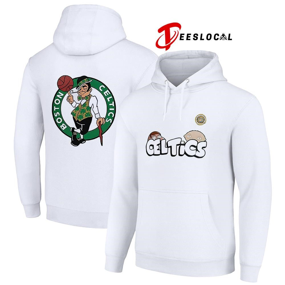 Boston Celtics x Family Guy cartoon mascot shirt