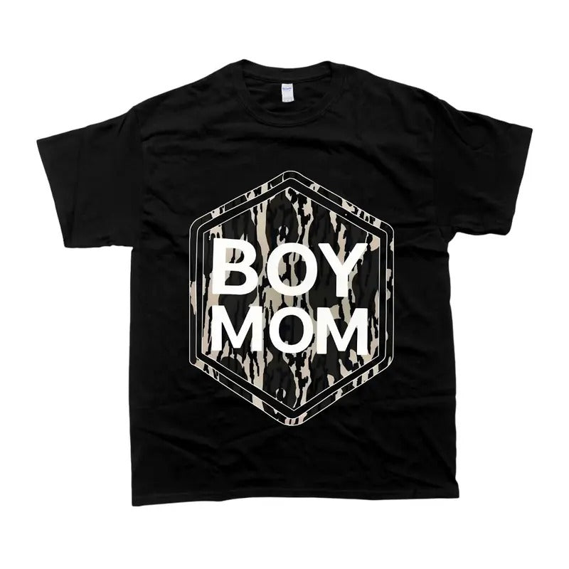 Bottomland Boy Mom Camoflauge Pattern Unisex Tshirt Top Hoodie Sweatshirt | PrintMintTees.com
