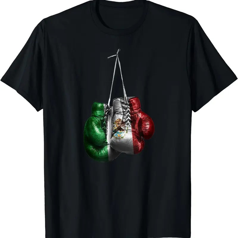 Boxing Gloves Shirt - Mexico Vintage flag T-Shirt | Unisex Cotton Tee, Short Sleeve, Size S-5XL Hoodie Sweatshirt