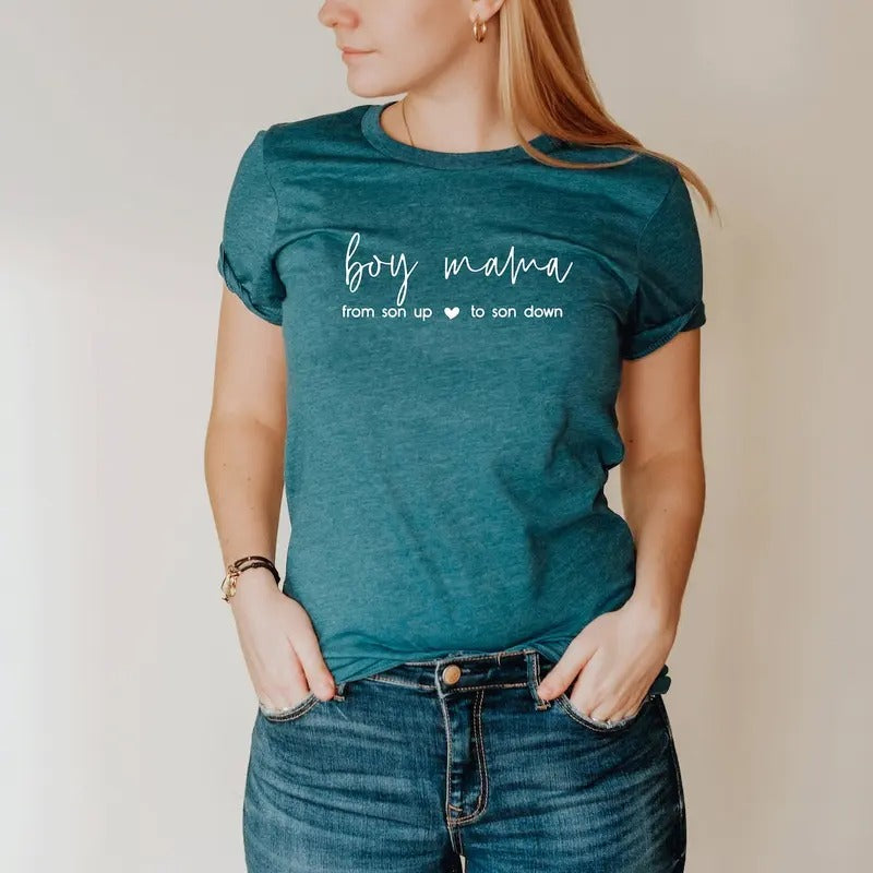 Boy Mama Shirt, From Son Up to Son Down Shirt, Mothers Day Shirt, Mom Shirt, Mommy Hoodie Sweatshirt | PrintMintTees.com