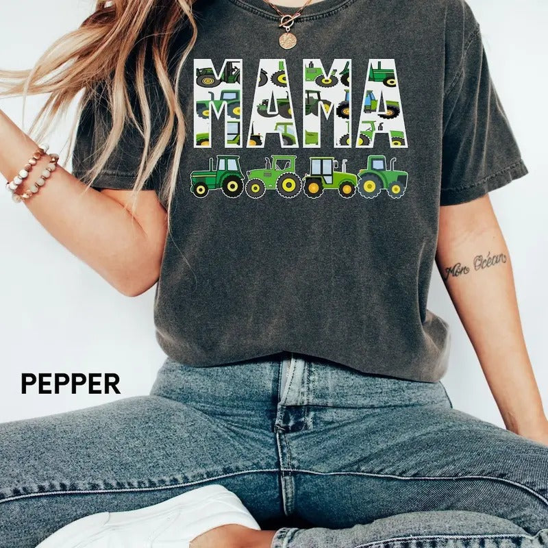 Boy Mama Shirt, Tractor Shirt, Green Tractor Mom, Boy Mother, Mommy Shirt Hoodie Sweatshirt | PrintMintTees.com