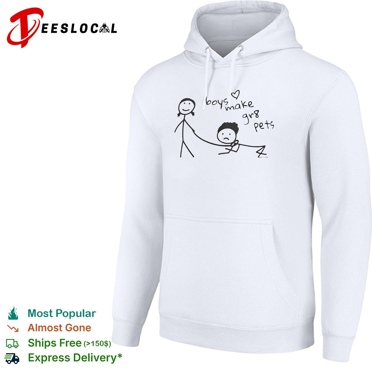 Boys make gr8 pets stick figure doodle shirt