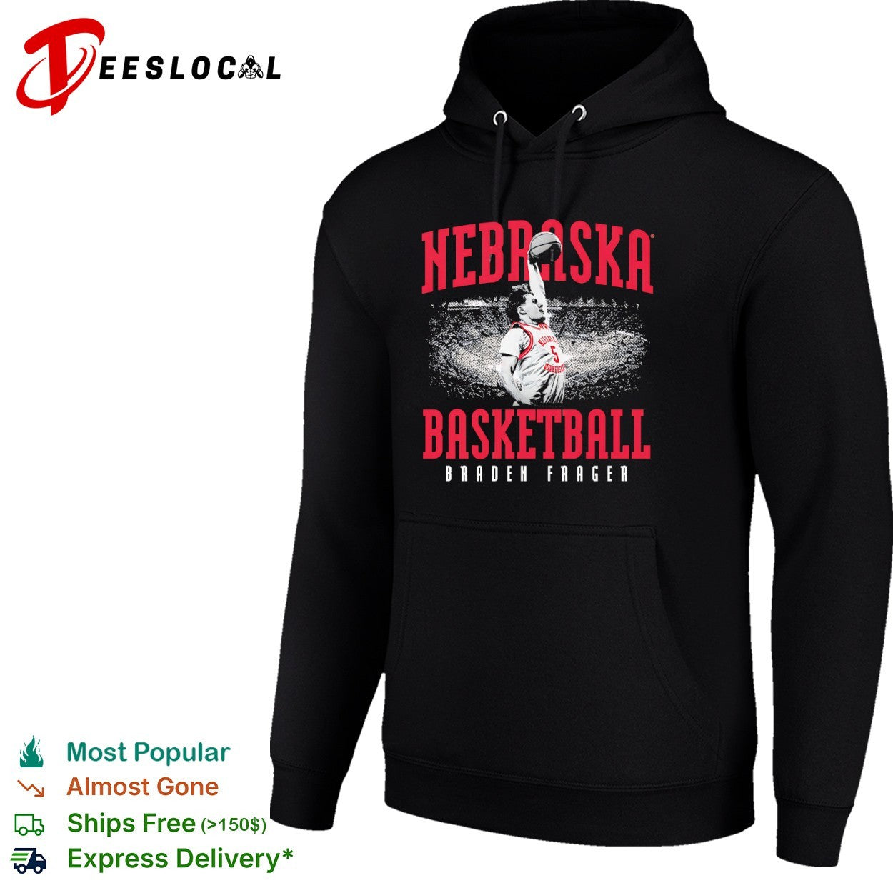 Braden Frager Nebraska Cornhuskers Basketball shirt