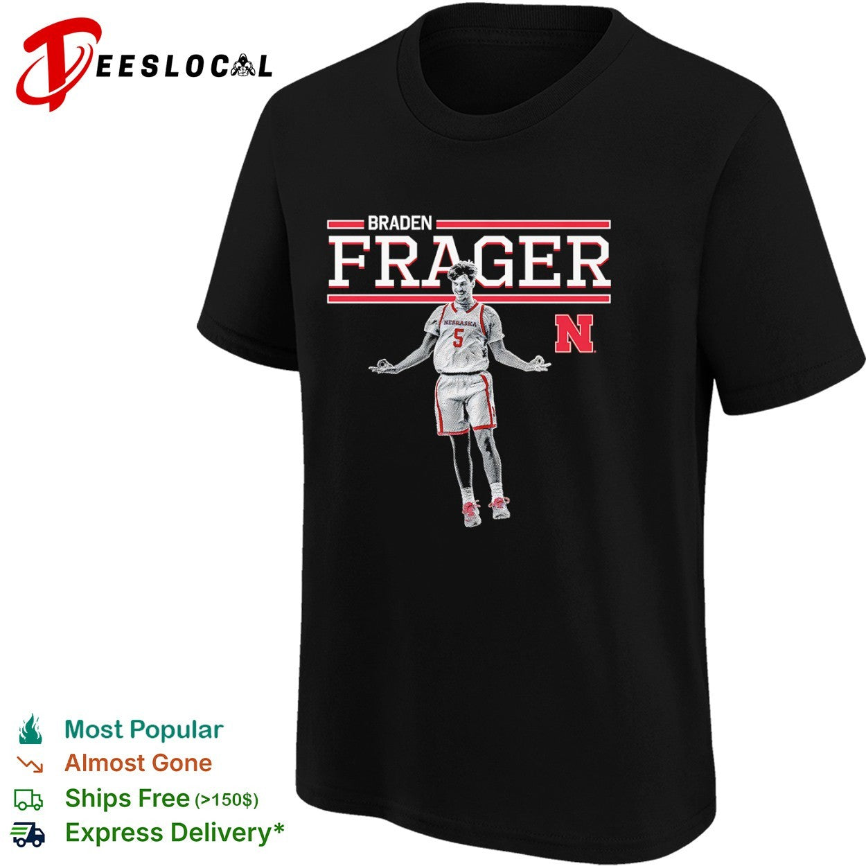 Braden Frager Nebraska Cornhuskers Basketball NCAA shirt