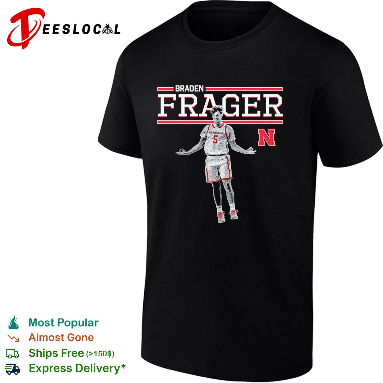 Braden Frager Nebraska Cornhuskers Basketball NCAA shirt