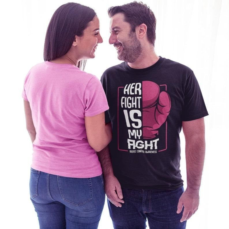 Breast Cancer Awareness Month Her Fight Is My Fight Fighter Mother Wife Sister  T-shirt, sweater and Hoodie Sweatshirt