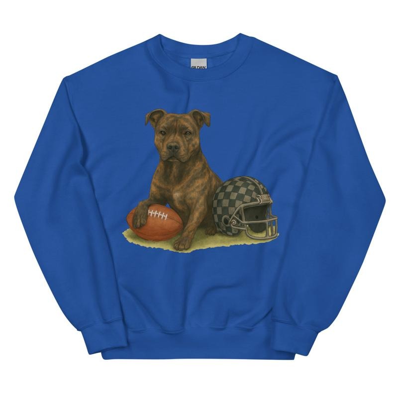Brindle Pitbull Football Sweatshirt