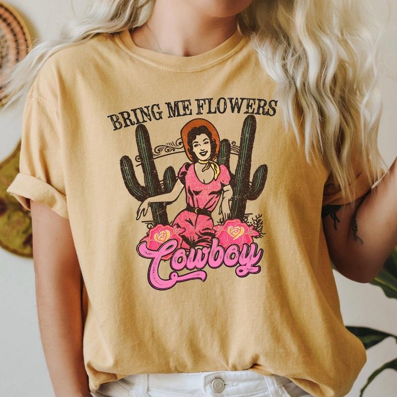 Bring Me Flowers Cowboy Western Country Comfort Colors Comfort Colors Love Heart Cupid T-Shirts, Hoodie, Sweatshirt