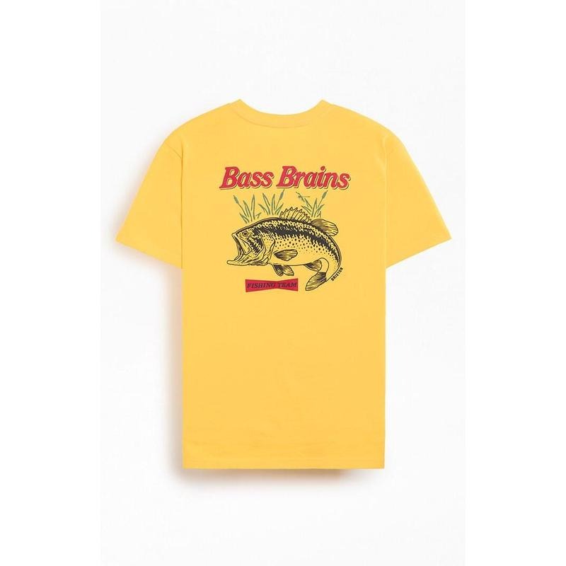 Brixton Men's Bass Brains Fishing Team T-Shirt - Multicolor Hoodie Sweatshirt | PrintMintTees.com