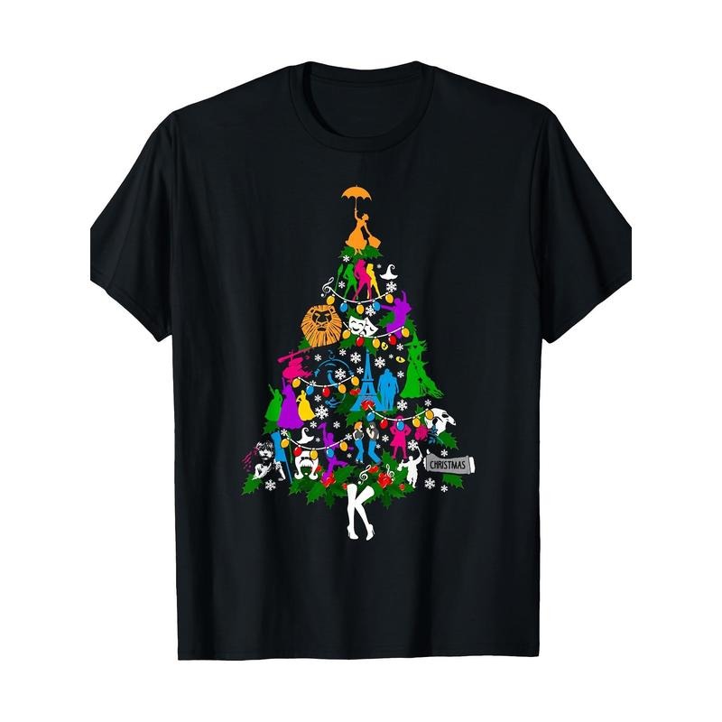 Broadway Musical Theater Christmas Tree T-Shirt-220g 100% Cotton made in usa Hoodie Sweatshirt | PrintMintTees.com