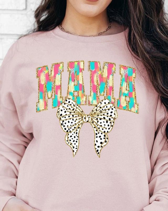 Brushed Colorful Mama Unisex NuBlend Crew Sweatshirt Shirt Hoodie | PrintMintTees.com