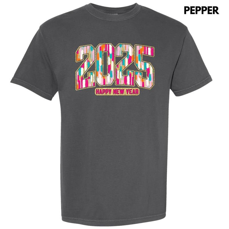 Brushstroke 2025 New Year Comfort Colors T-Shirt 'NLB' Hoodie, Sweatshirt | PrintMintTees.com