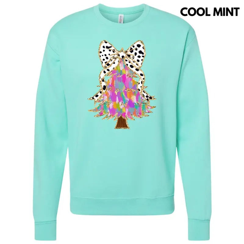 Brushstroke Christmas Tree Sweatshirt 'NLB' Shirt Hoodie | PrintMintTees.com