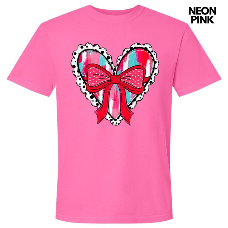 Brushstroke Coquette Heart Comfort Colors T-Shirt Hoodie, Sweatshirt | PrintMintTees.com