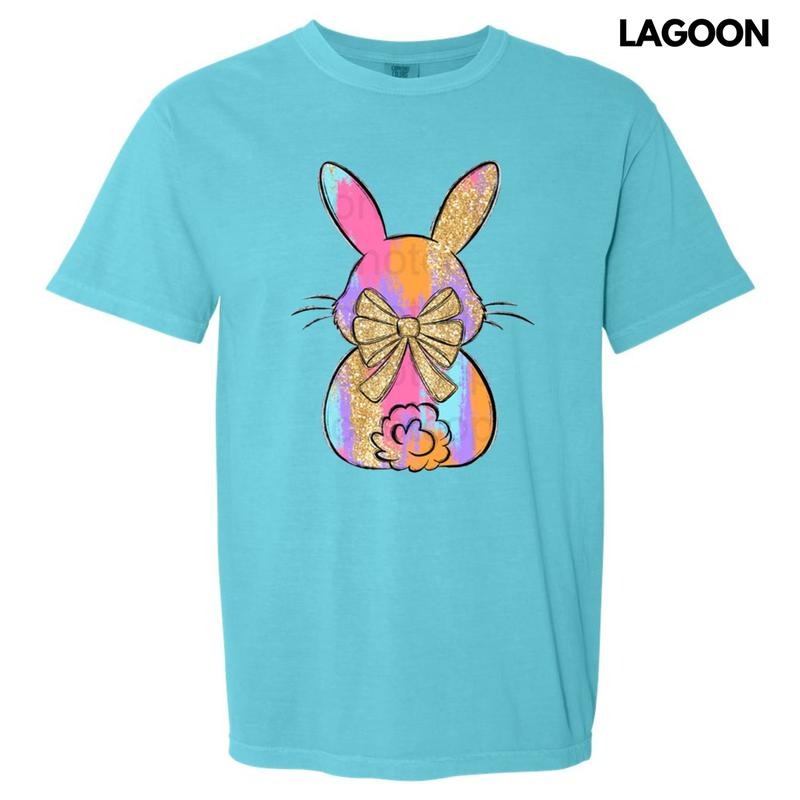 Brushstroke Faux Glitter Bunny Comfort Colors T-Shirt Hoodie Sweatshirt | PrintMintTees.com