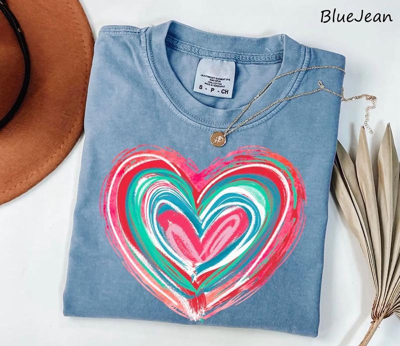 Brushstroke Heart Shirt Heart Heart Shirt Shirt Coquette Valentine Shirt Love Shirt T-Shirts, Hoodie, Sweatshirt