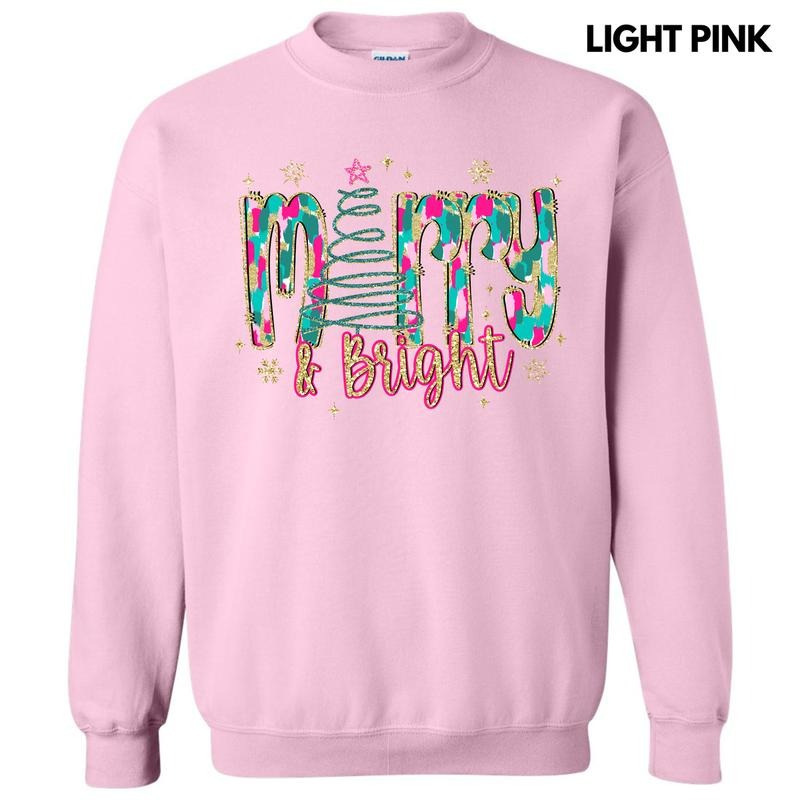 Brushstroke Merry & Bright Sweatshirt 'NLB' Shirt Hoodie | PrintMintTees.com