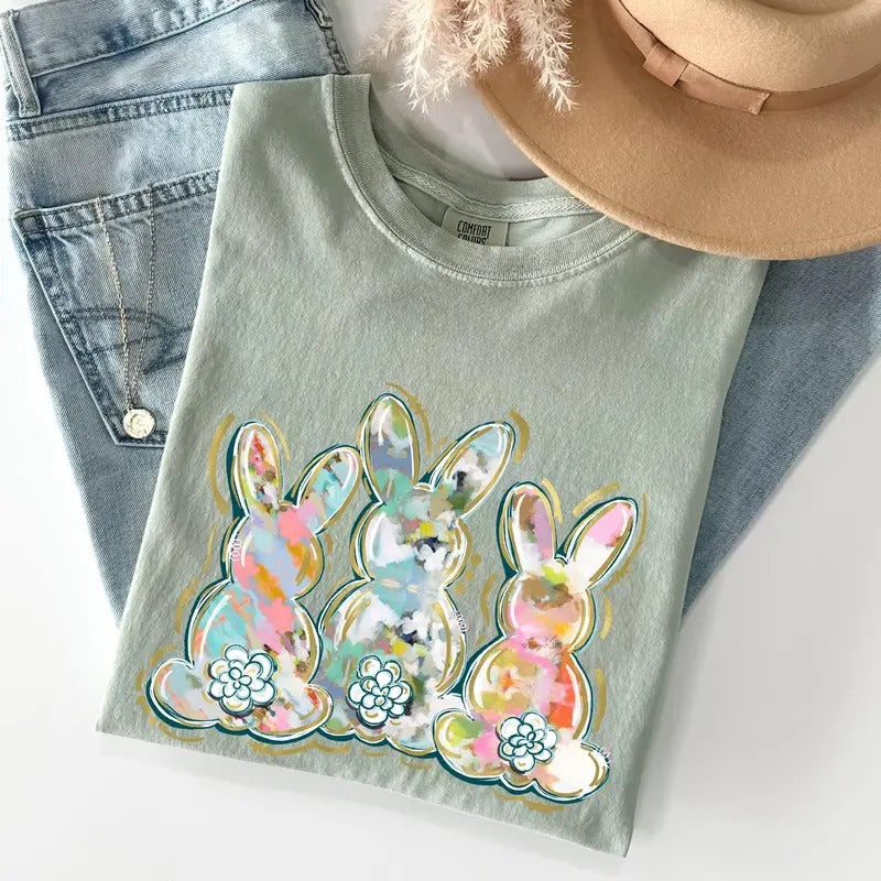 Brushstroke Easter Peter Cottontail Watercolor Crew Neck T-Shirts, Hoodie, Sweatshirt