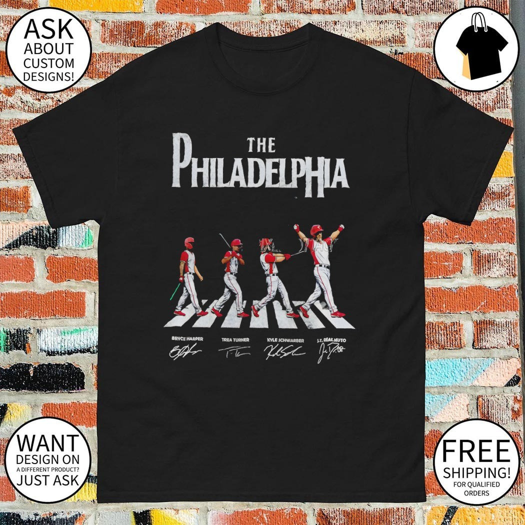 Bryce Harper Trea Turner Kyle Schwarber J.T. Realmuto The Philadelphia Phillies Baseball Abbey Road signatures shirt