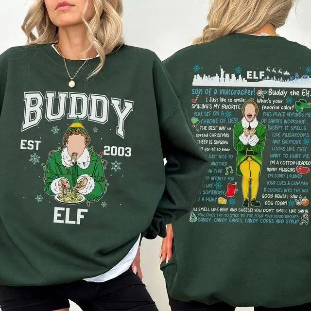 Buddy Elf Buddy Elf Est 2003 Shirt Elf Movie Xmas Xmas Classic Movie 90s Shirt T-Shirts, Hoodie, Sweatshirt