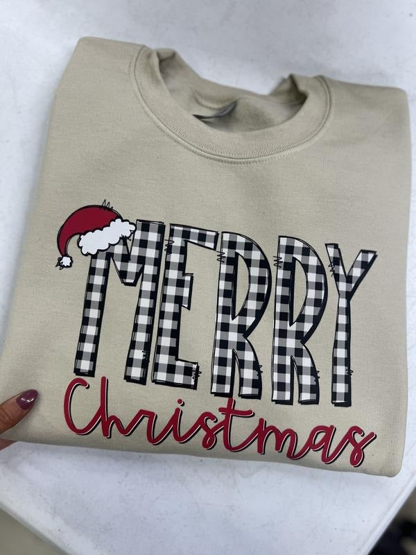 Buffalo Plaid Merry Christmas Sweatshirt Shirt Hoodie | PrintMintTees.com