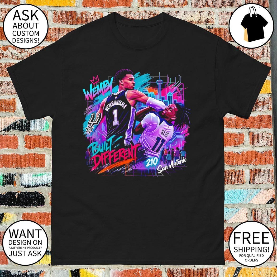 Build Different Victor Wembanyama elbow Naz Reid San Antonio Spurs Basketball 2026 shirt